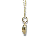14K Y Gold 0.01ct Round Diamond and Onyx Bezel Set Pendant