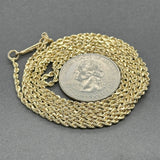 Estate 14K Y Gold 2.01mm 30.5” Rope Chain
