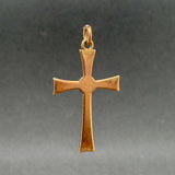 Estate Antique 10K Y Gold Enamel 38mm Cross Pendant