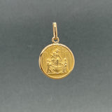 Estate 18K Y Gold 16mm Religious Medal Pendant