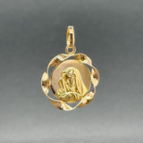 Estate 18K Y Gold Mother Mary Medal Pendant