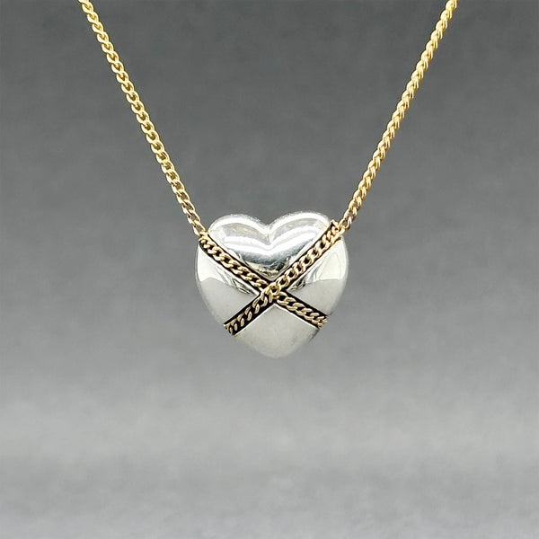 Estate Tiffany & Co. SS 18 Cross My Heart Necklace
