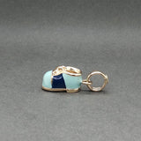Estate 14K Y Gold Enamel Baby Shoe Pendant
