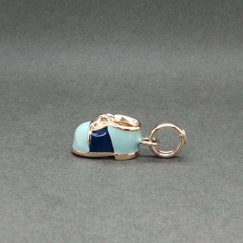 Estate 14K Y Gold Enamel Baby Shoe Pendant