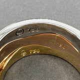 Estate Movado 18K Tri Color Gold Wave Stacking Rings