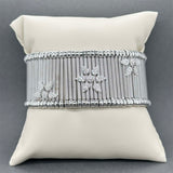 Estate 18K W Gold & Steel 0.42ctw Diamond Bracelet