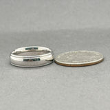 Estate 14K W Gold 5.4mm Polished Milgrain Ring
