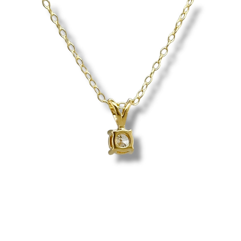 YGP Sterling 0.25ct  F-G/VS2 Lab Created Solitaire Diamond Pendant