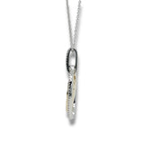 14K TT Gold 0.33ctw F/SI1 Double Oval Hammered Diamond Pendant