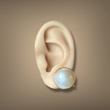 Estate 14K Y Gold Mabe Pearl Non-Pierced Earrings