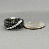 Estate Charriol 18K W Gold & Steel 0.14ctw Diamond Celtic Noir Ring