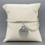 Estate Tiffany & Co. SS Heart Tag Bangle Bracelet