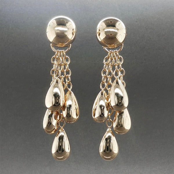 Estate 14K Y Gold Fancy Dangle Earrings