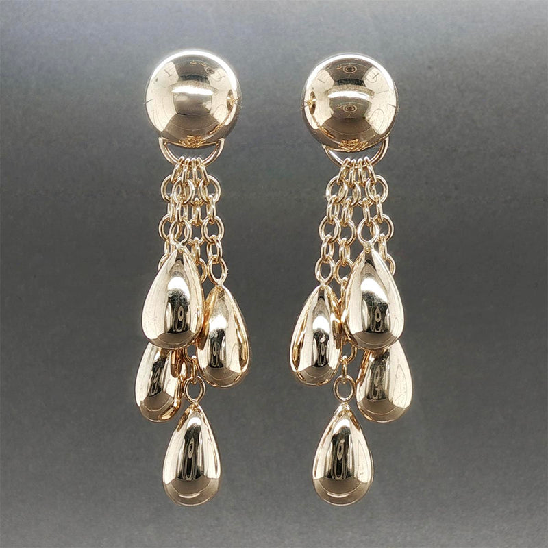 Estate 14K Y Gold Fancy Dangle Earrings