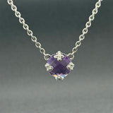 Estate Judith Ripka SS Amethyst Necklace