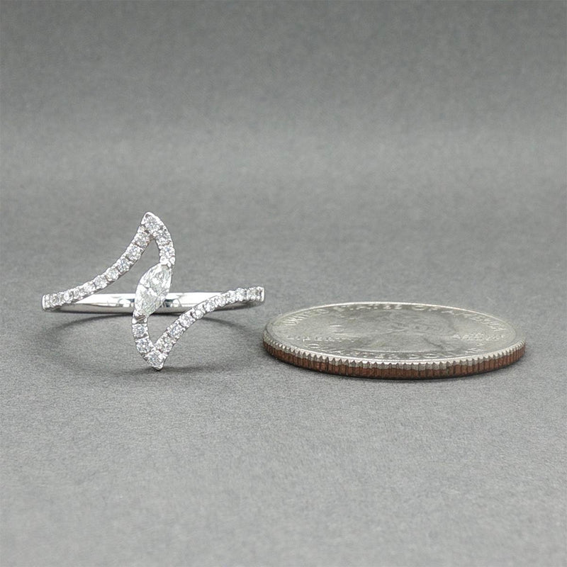 Estate 14K W Gold 0.33ctw Diamond Bypass Ring