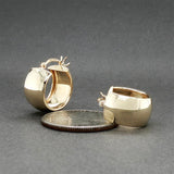 Estate 10K Y Gold 16.30mm Huggie Earrings