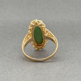 Estate 18K Y Gold Turquoise Navette Ring