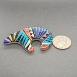 Estate Earl Lee SS Navajo Multistone Bear Pin
