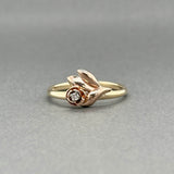 Estate 14K Y Gold 0.03ct J/I1 Diamond Rose Ring