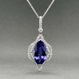 Estate 18K W Gold 4.44ct Tanzanite & 0.31ctw Diamond Pendant