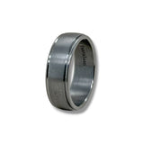 Tantalum 7mm Gray Carved Shiny Edges Ring 10