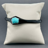 Estate Ippolita SS Black Resin & 13.32ctw Turquoise Bangle Bracelet