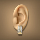 Estate 18K Y Gold 3.08ctw G/VS2-SI1 Diamond Huggie Earrings