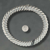 Estate David Yurman SS 1.35ctw Black Diamond Sculpted Cable Necklace