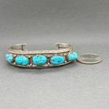 Estate SS Turquoise Cuff Bracelet