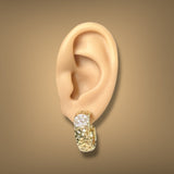 Estate 18K Y Gold 1.21ctw Diamond Hoop Earrings