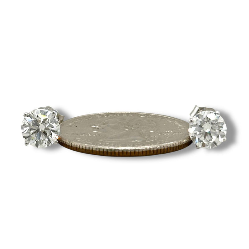 14K W Gold 2.00ctw F/VS1 Lab-Created Diamond Basket Set Earrings