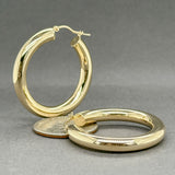 Estate 14K Y Gold 36.3mm Hoop Earrings