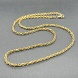 Estate 14K Y Gold 3.0mm Hollow 20” Rope Chain