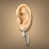 Estate John Hardy SS 1.56ctw Quartz Batu Bamboo Hoop Earrings