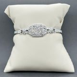 Estate 14K W Gold 2.19ctw Diamond Cluster Bracelet