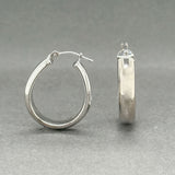 Estate 14K W Gold 25.3mm Hoop Earrings