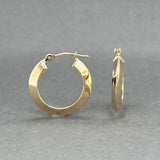 Estate 14K Y Gold 18.08mm Knife Edge Hoop Earrings