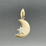 Estate 14K TT Gold Moon & Star Pendant