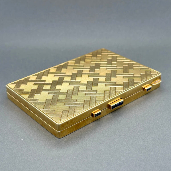 Estate Antique Cartier 18K Y Gold 0.74ctw Sapphire Makeup Compact