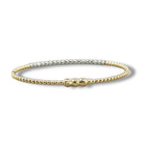14K Y Gold 0.43ctw G/SI2 Diamond Beaded Bangle Bracelet with Lock
