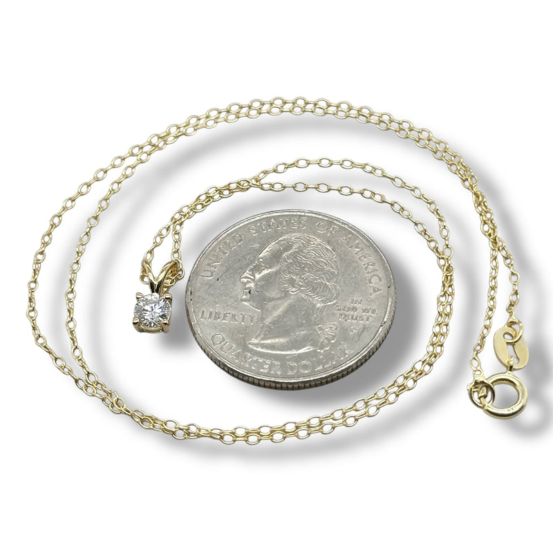 YGP Sterling 0.25ct  F-G/VS2 Lab Created Solitaire Diamond Pendant