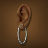 Estate David Yurman SS Classic Cable Hoop Earrings