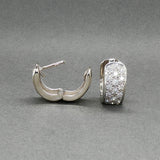 Estate 14K W Gold 0.70ctw Diamond Huggie Earrings