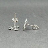 Estate 14K W Gold CZ Butterfly Stud Earrings