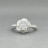 Estate 14K W Gold 1.05ctw Diamond Eng. Ring