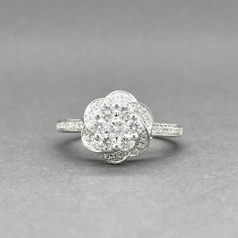 Estate 14K W Gold 1.05ctw Diamond Eng. Ring