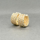 Estate 14K Y Gold 16.6mm Triple Rope Huggie Earrings