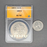 Estate 0.9 Silver 1889 US Morgan Dollar ANACS AU 50