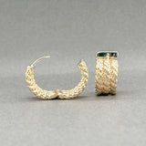 Estate 14K Y Gold 16.6mm Triple Rope Huggie Earrings